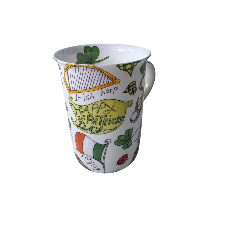 CROWN TRENT UNLTD Happy St Patrick's Day Green White Coffee Mug